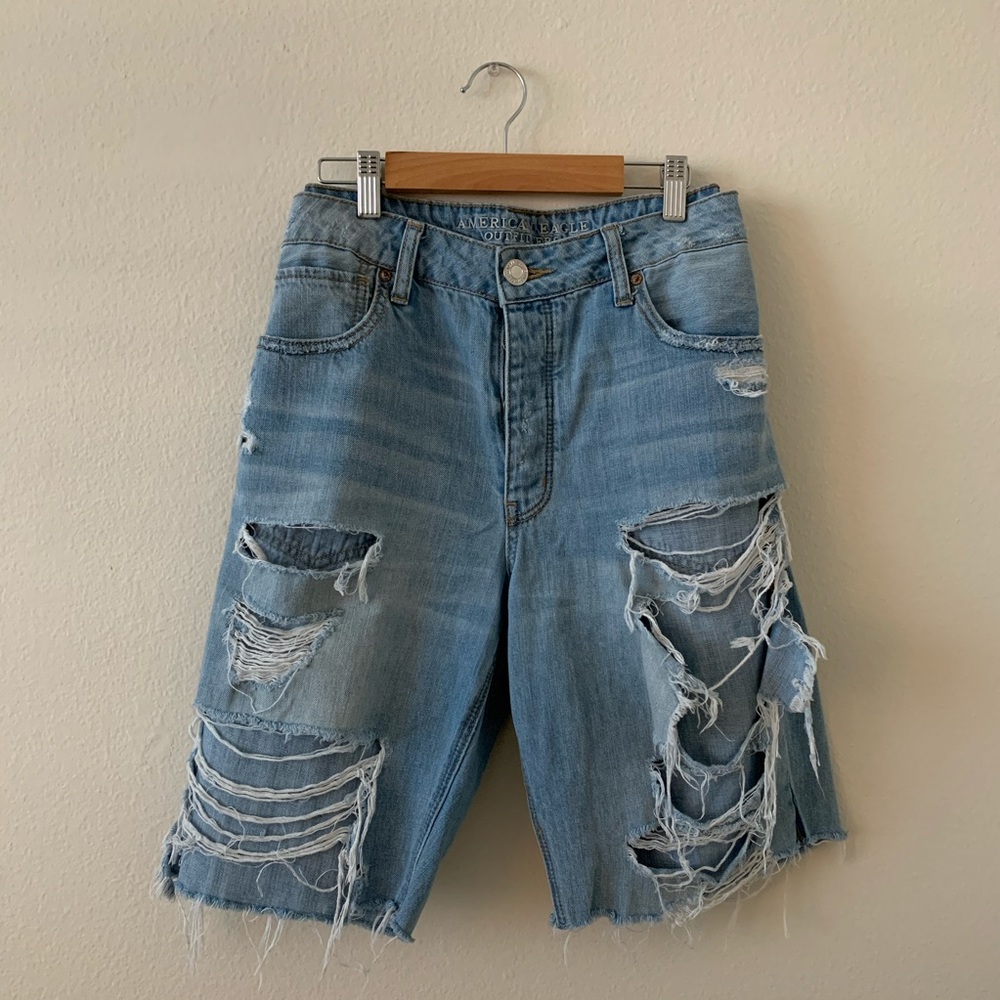 Custom Heavily Distressed Denim Cutoff Shorts
